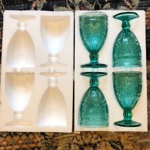 Pioneer Woman Teal Goblets